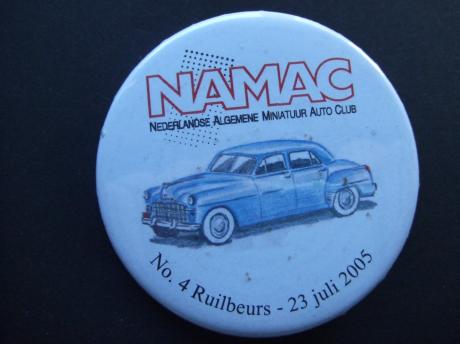NAMAC ruilbeurs voor miniatuurauto's in Houten, No.4 23-4-2005,Chevrolet Bel Air 2400 oldtimer  blauw